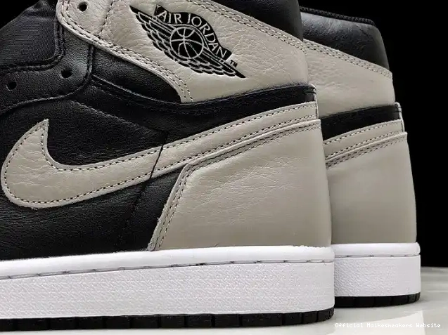 Official Maikesneakers 1 OG Jordan Air Retro Shadow Black High 555088-013 Grey 0618